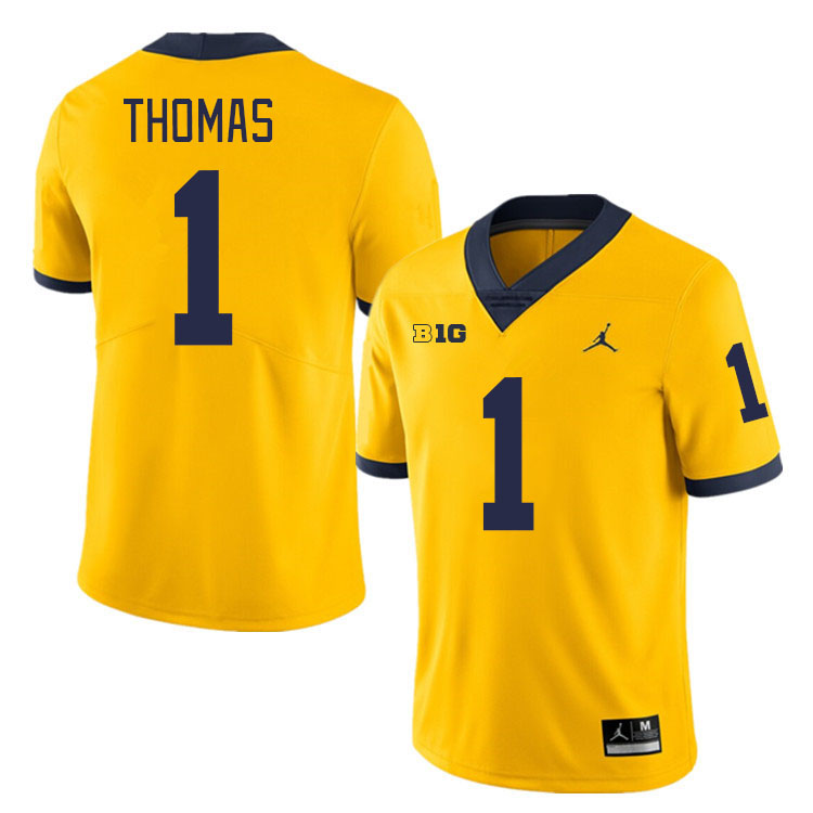 Ambry Thomas Michigan Jersey,Michigan Wolverines #1 Ambry Thomas Jersey Youth-Maize